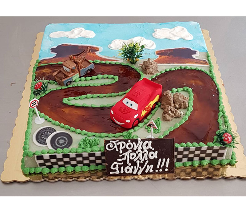 Cake with small cars