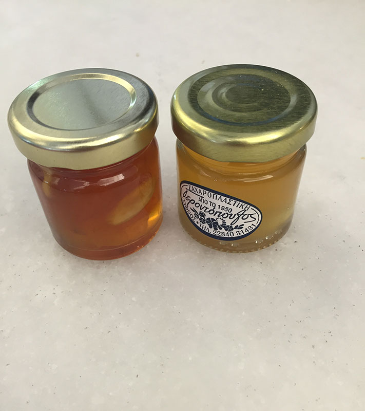 Catering Γεροντόπουλος στη Σίφνο - Βαζάκια με μέλι και αμύγδαλα