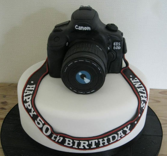 Camera shaped birthday cake at Sifnos